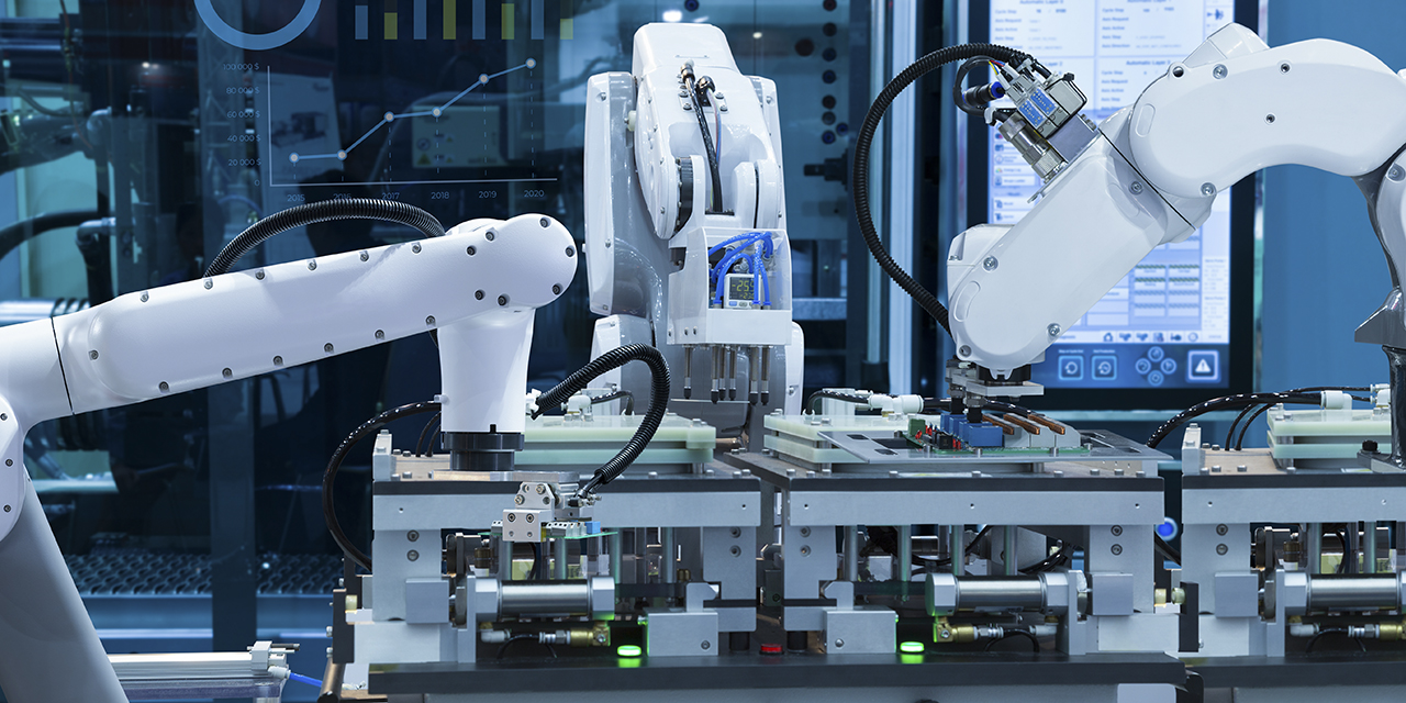 Hình ảnh robot công nghiệp trong nhà máy