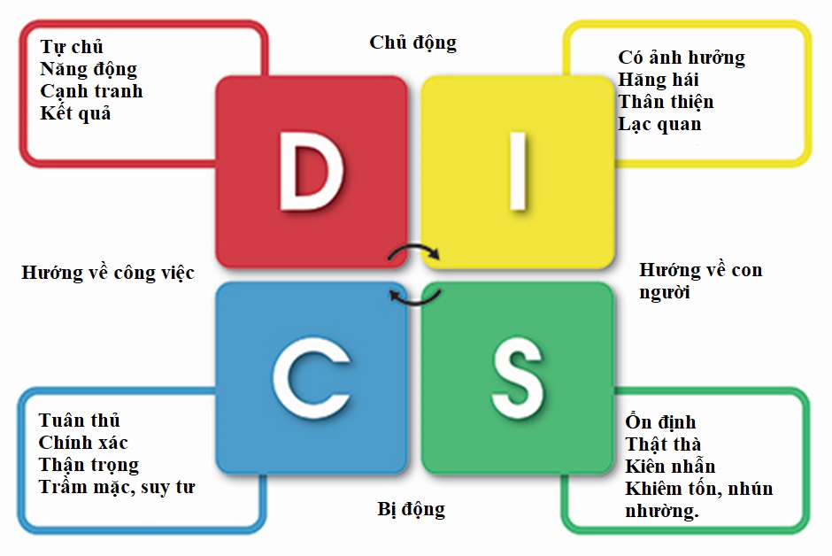 Mô hình DISC giúp phân loại hành vi con người thành bốn nhóm chính.